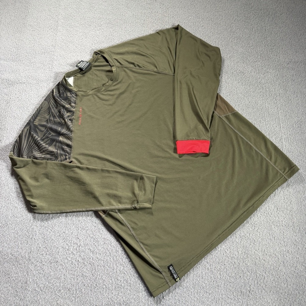 Aqua Lung Mens Solar UPF‎ Protect Long Sleeve Shirt Medium Green Surf Beach